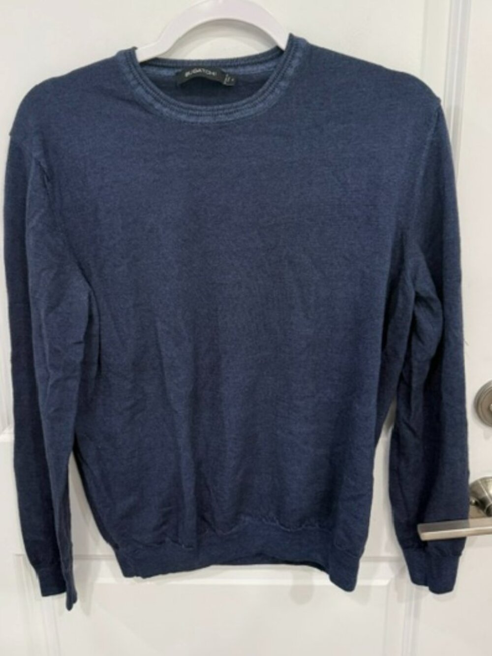 Bugatchi Navy Blue Merino Wool Sweater